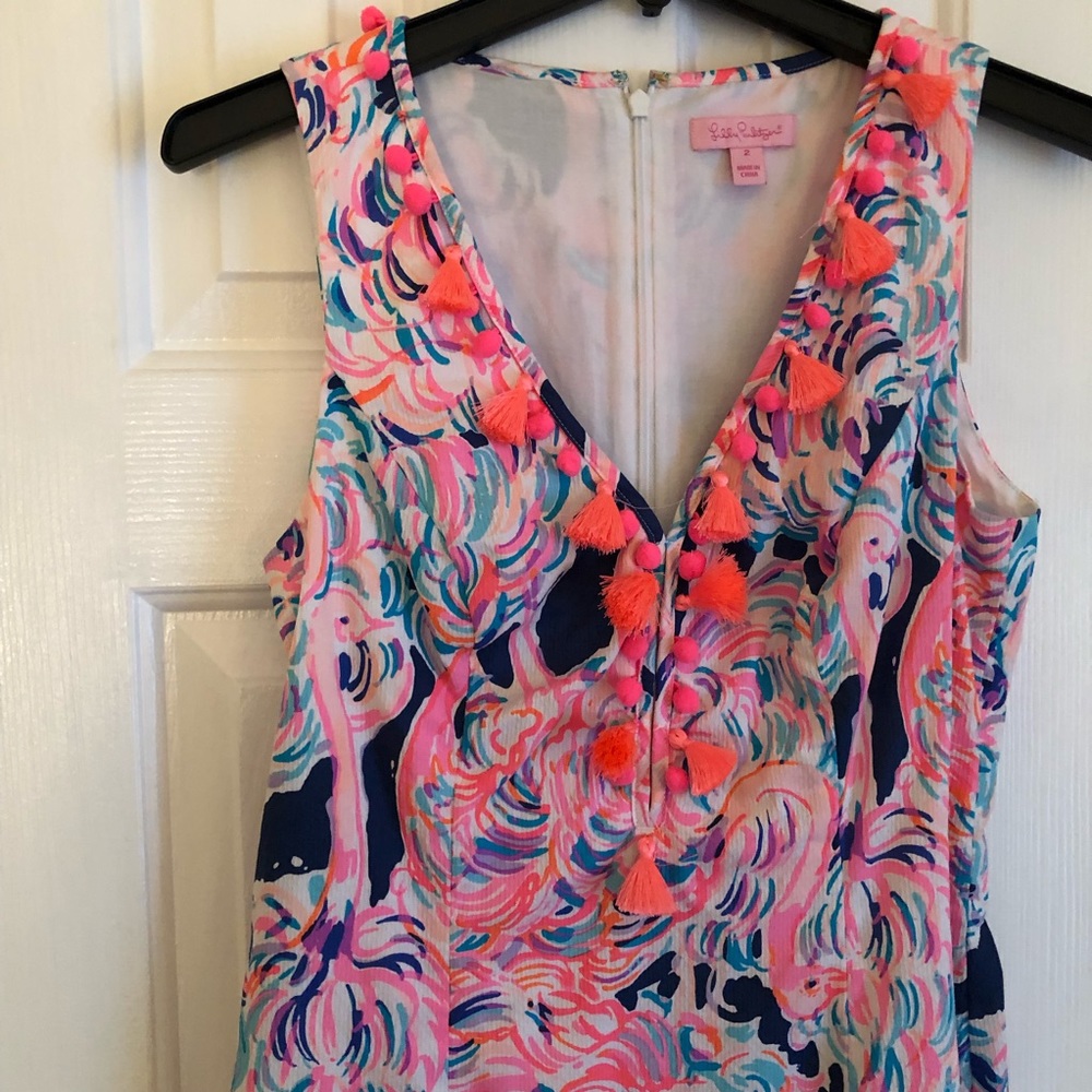 Lilly Pulitzer Shift Dress With Tassel Neckline - Picture 9 of 12